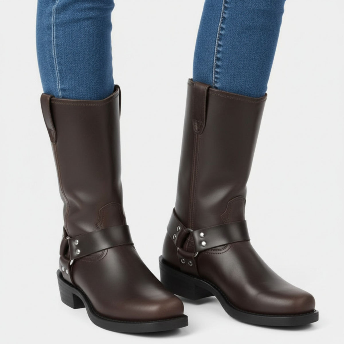 Bottes de Cowboy en Cuir Vintage pour Homme