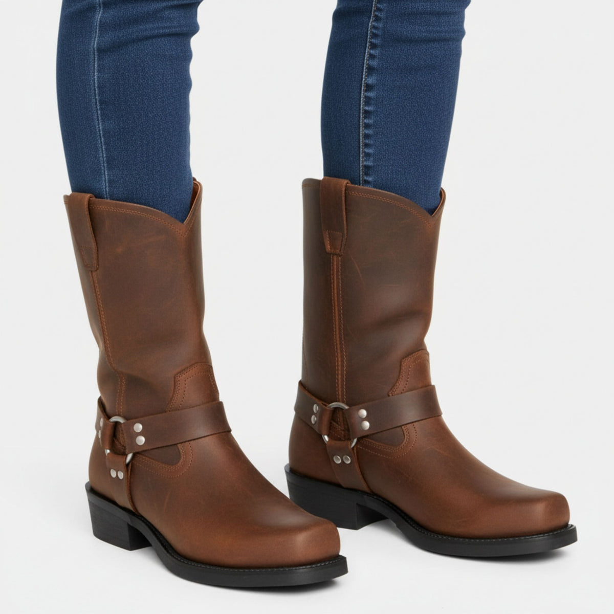 Bottes de Cowboy en Cuir Vintage pour Homme