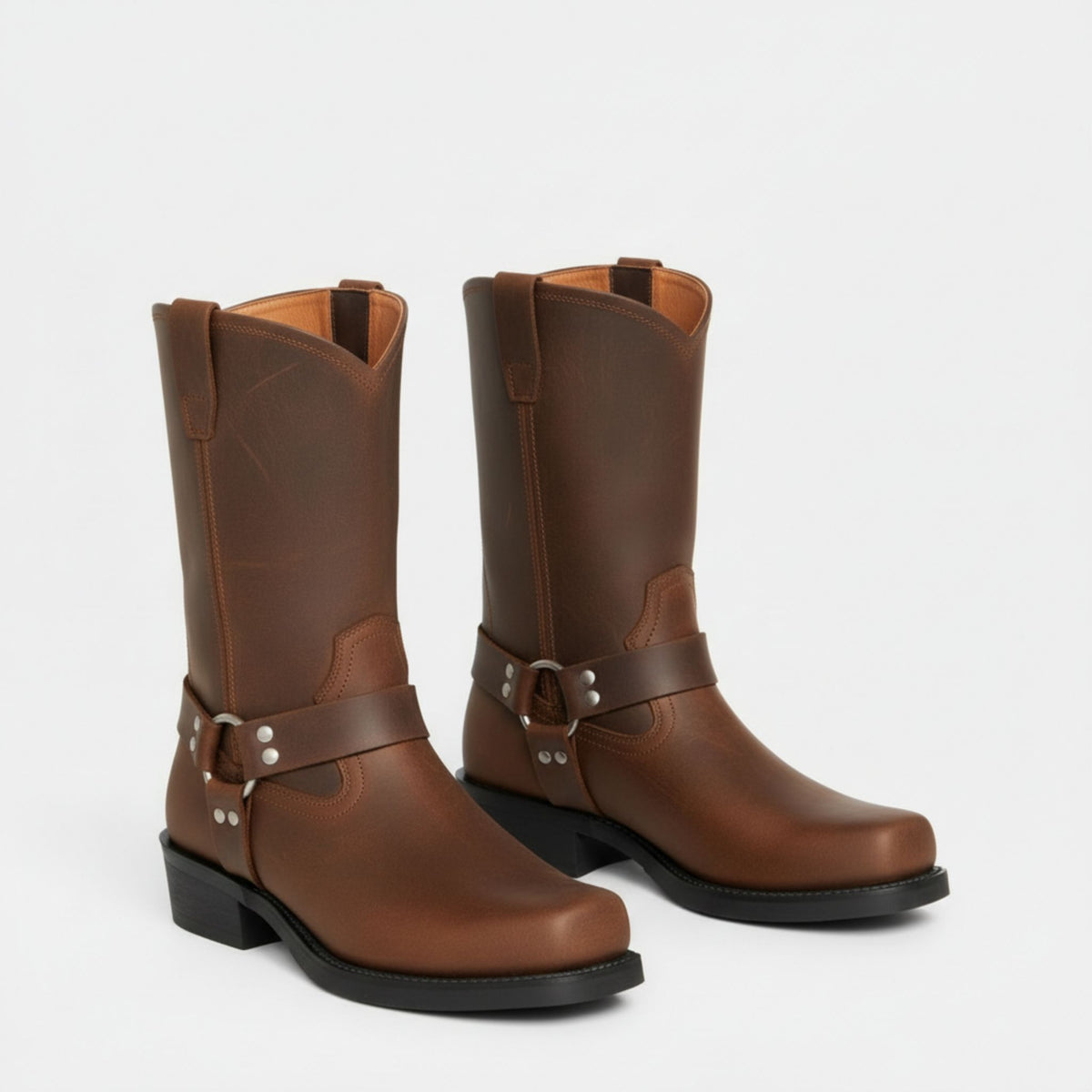 Bottes de Cowboy en Cuir Vintage pour Homme