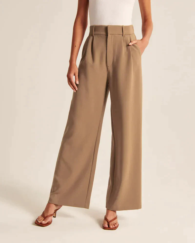 Variant image for Pantalon Fluide Femme Large en Polyester Élastique-19