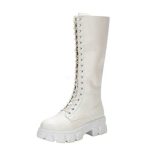 Bottes Hiver Femme Du Genou Éléguantes en Cuir Artificiel 1