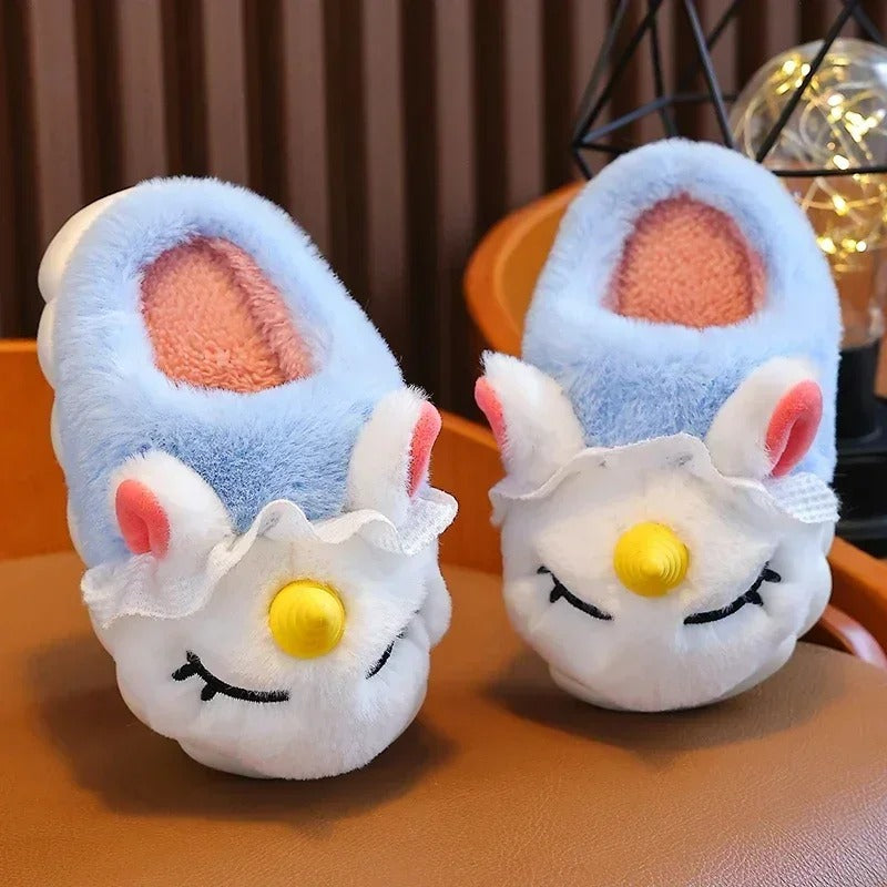 Chaussons en peluche licorne pour enfants