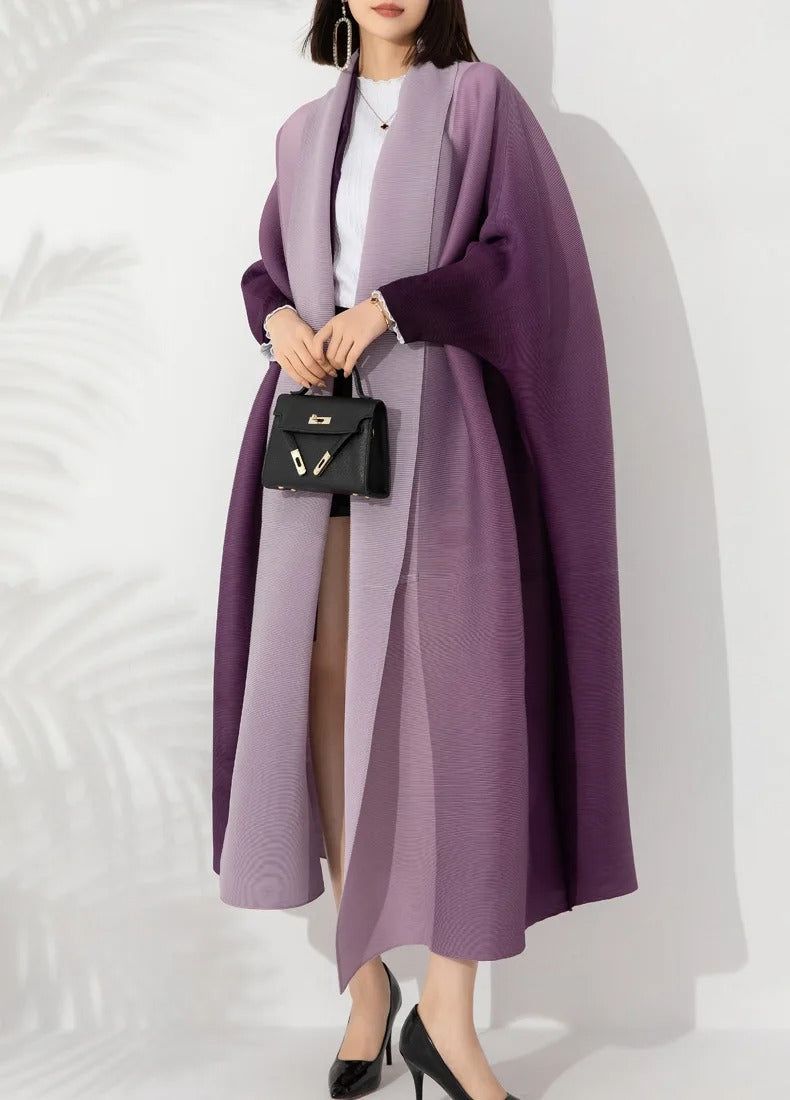 Trench-coat plissé dégradé pour femmes