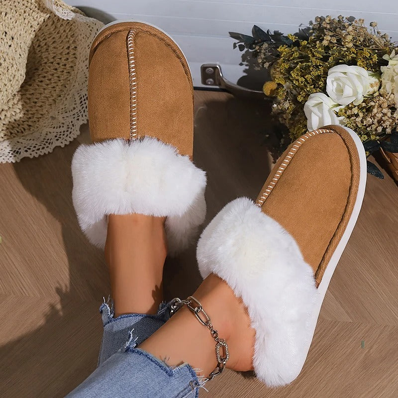 Chaussons d'intérieur en peluche pour femmes