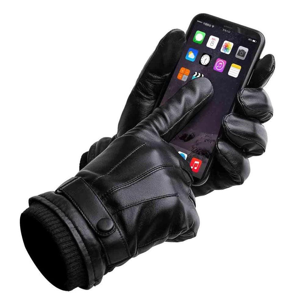 Gants d'hiver en cuir pour hommes