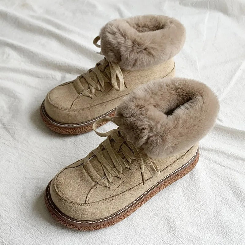 Bottines chaudes à lacets pour femmes