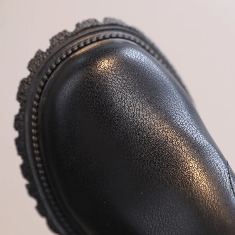 Bottes en cuir à fermeture éclair latérale pour enfants