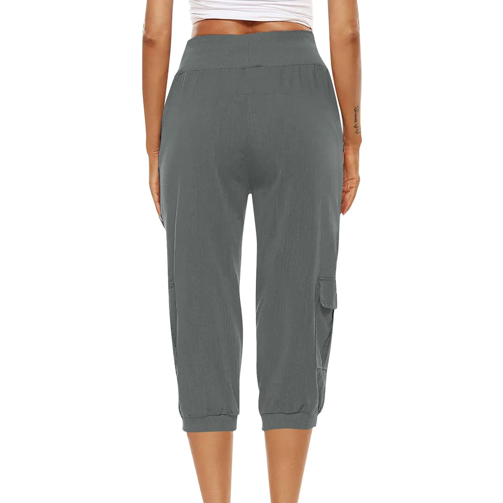 Pantalon court à taille élastique pour femmes