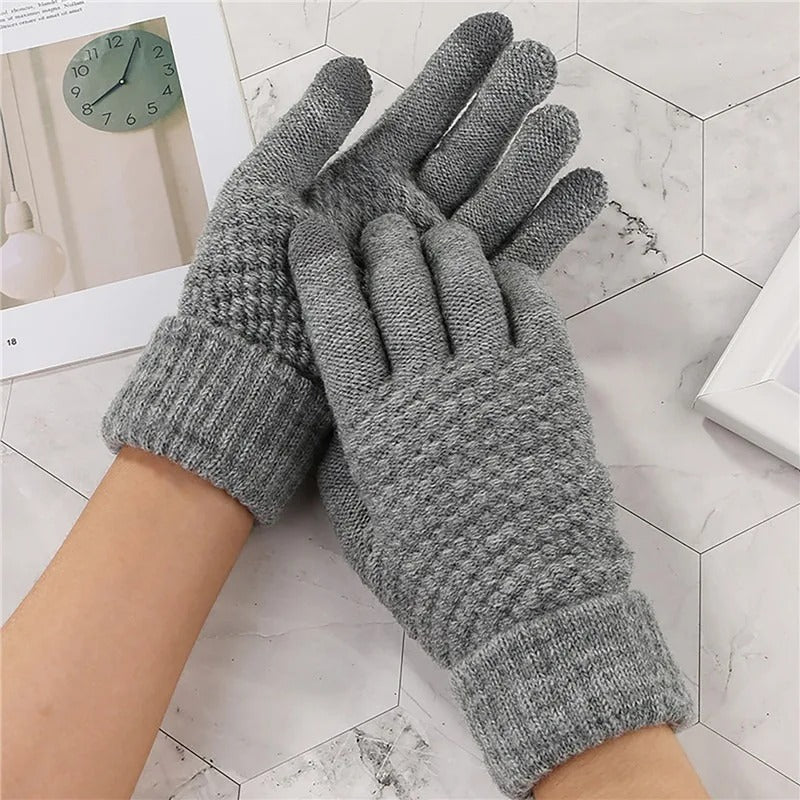 Gants d'hiver classiques en tricot à écran tactile