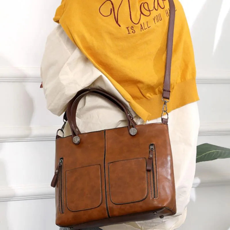 Sac à main femme en cuir élégant et spacieux avec bandoulière ajustable 6