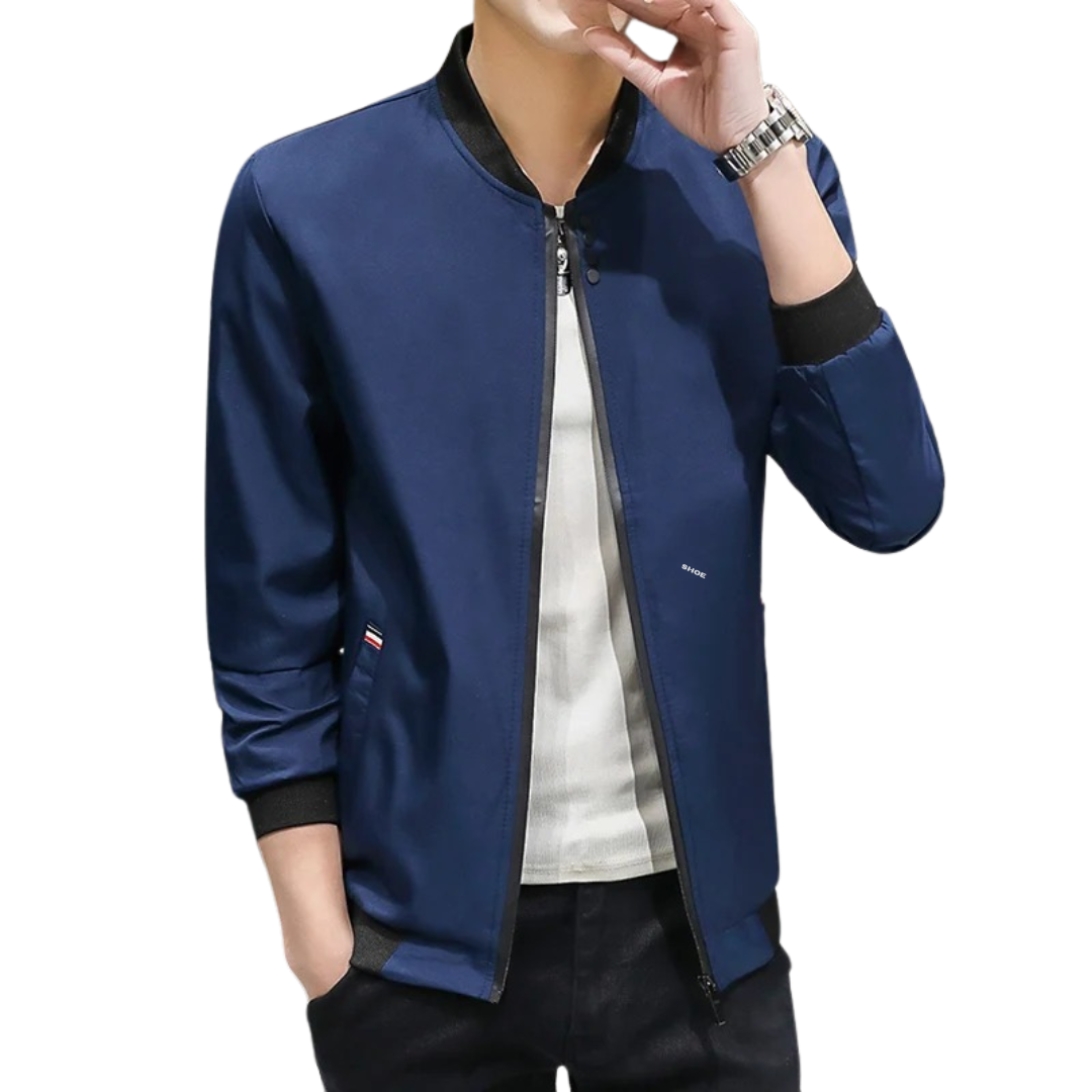 Veste coupe-vent zippée au cou pour hommes