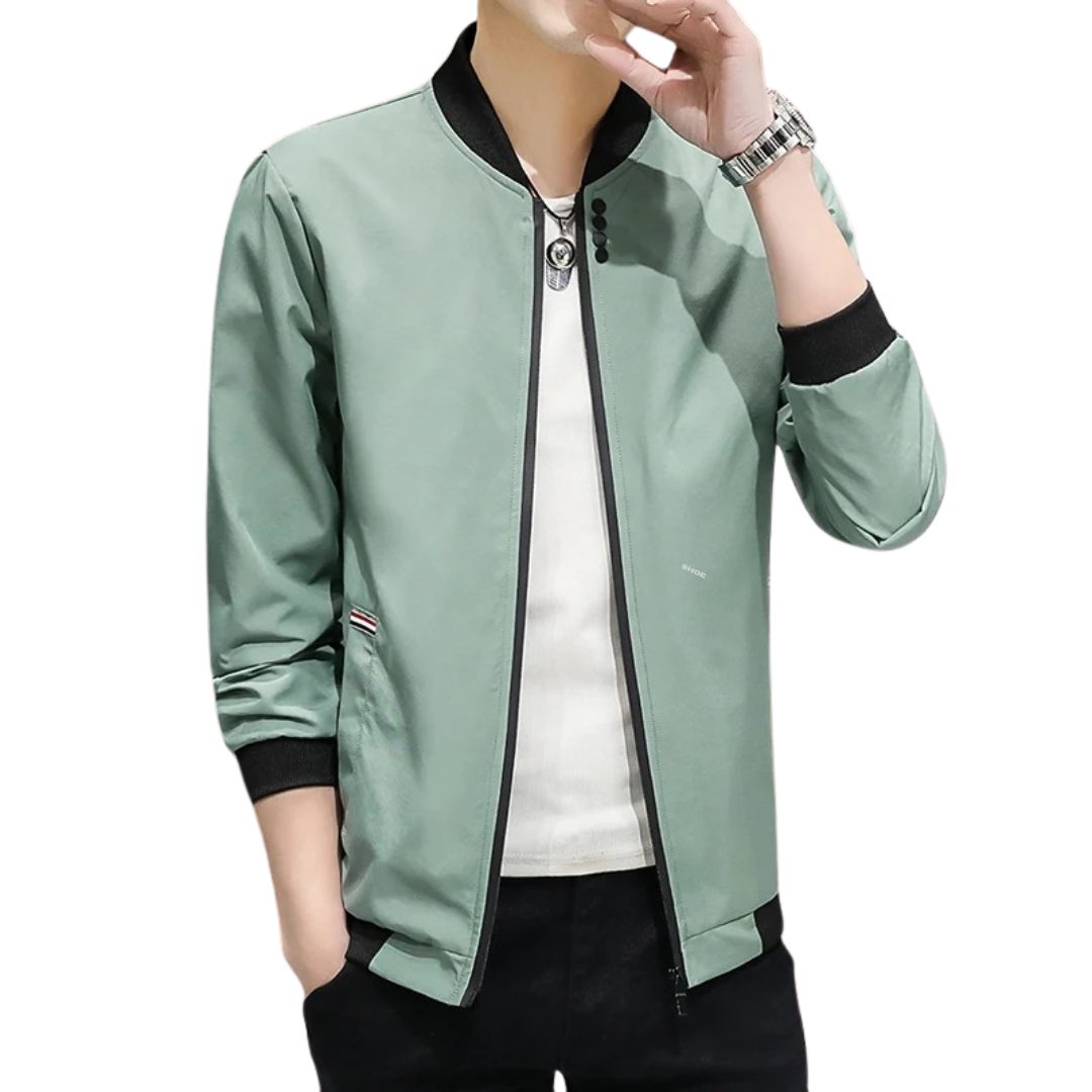 Veste coupe-vent zippée au cou pour hommes