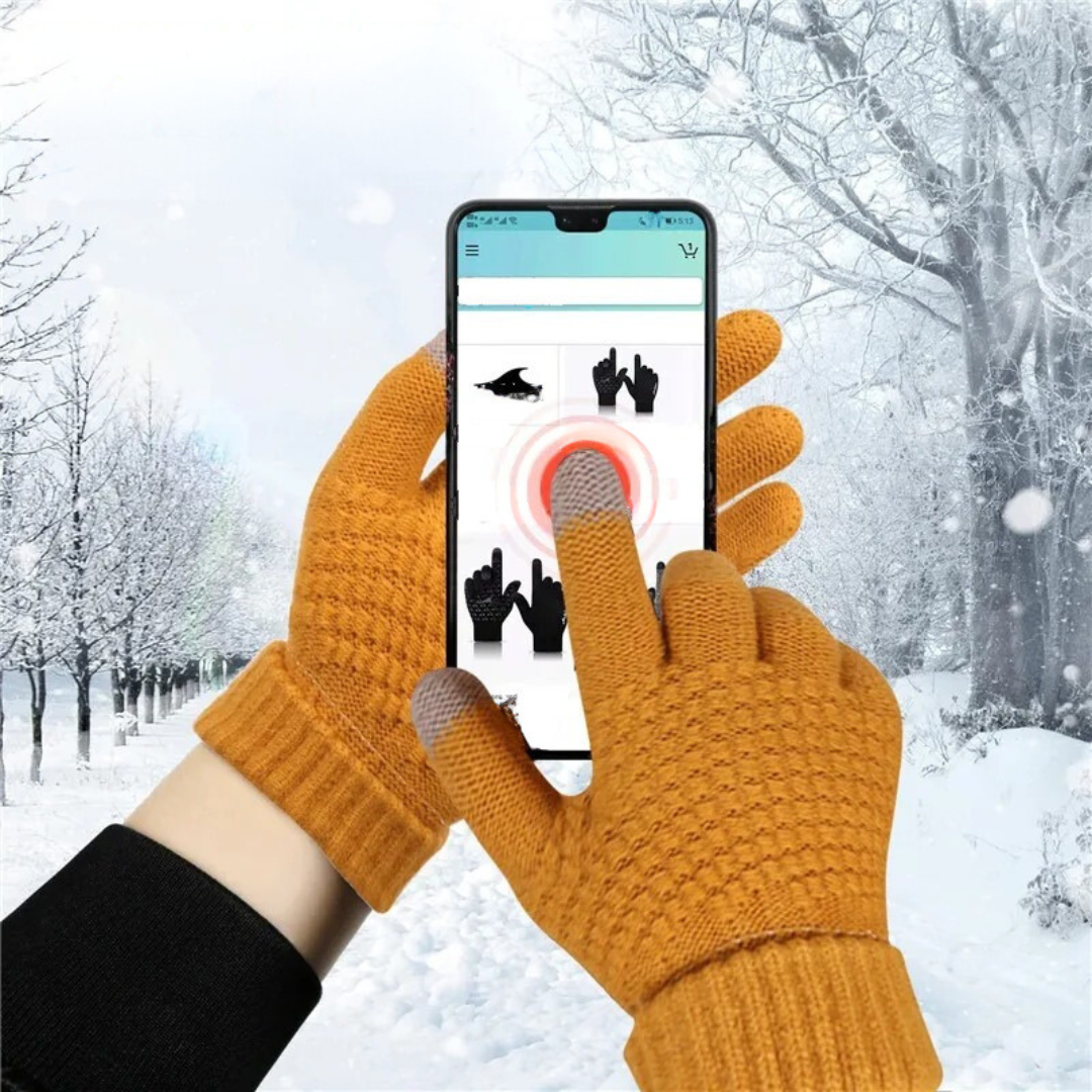Gants d'hiver classiques en tricot à écran tactile