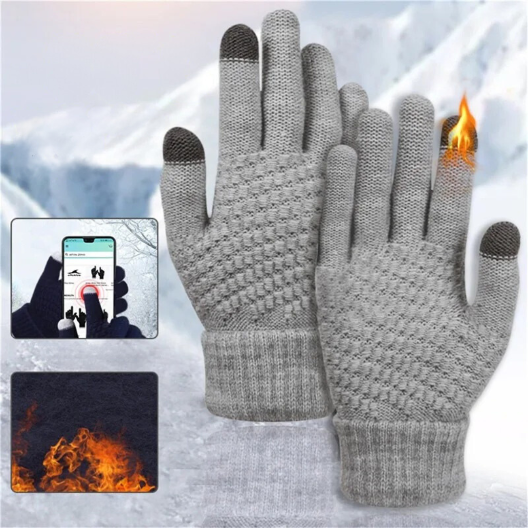 Gants d'hiver classiques en tricot à écran tactile