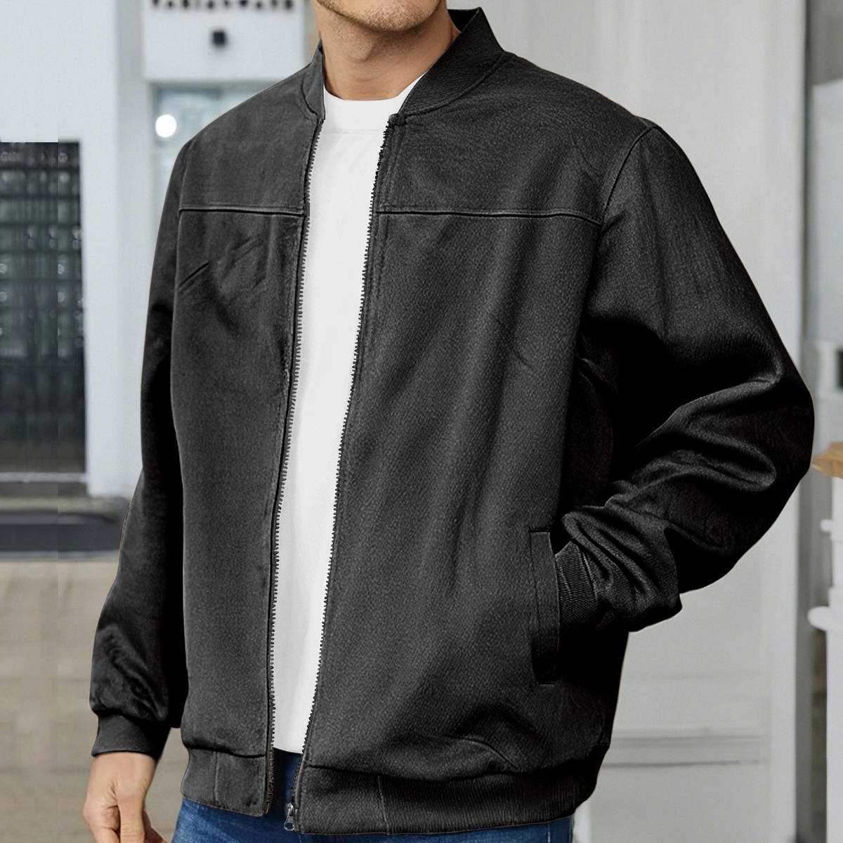 Veste d'hiver pour hommes en daim au design intemporel