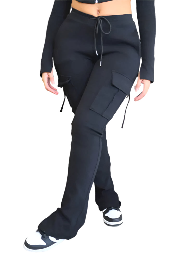 Pantalon Sportif Femme Confortable Mélange de Coton Élastique 1