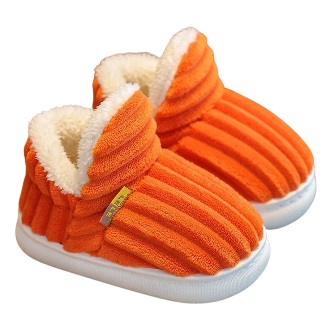 Chaussons en peluche antidérapants à semelle souple pour enfants