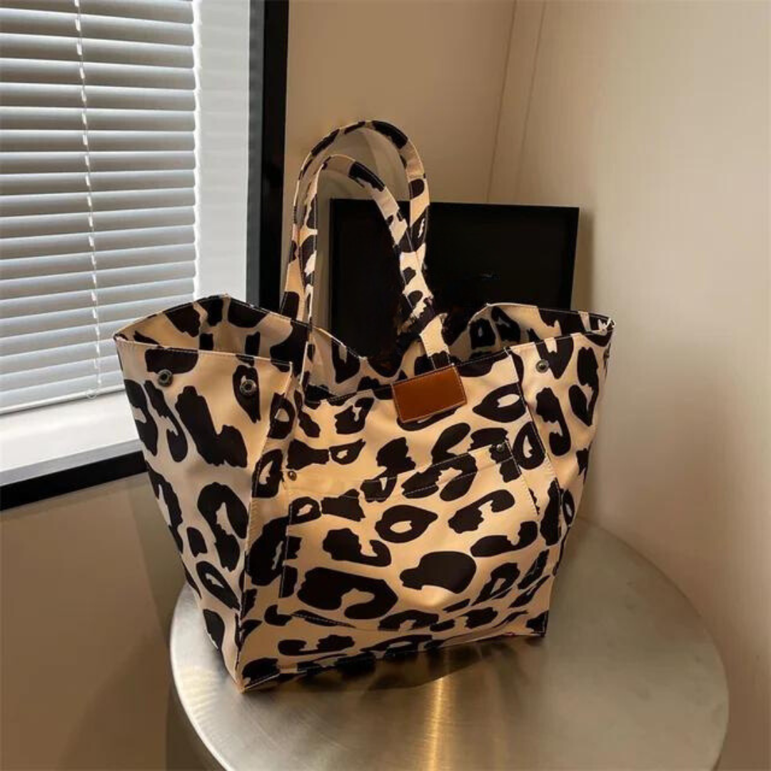 Sac à bandoulière oversize imprimé léopard