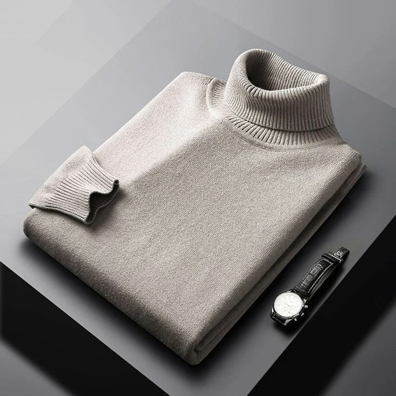 Pull Col Roulé Homme Hiver en Mélange de Coton 2