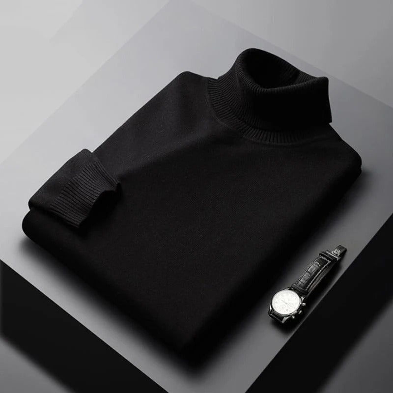Pull Col Roulé Homme Hiver en Mélange de Coton 4