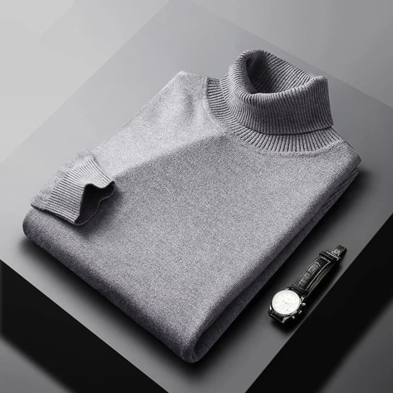 Pull Col Roulé Homme Hiver en Mélange de Coton 6