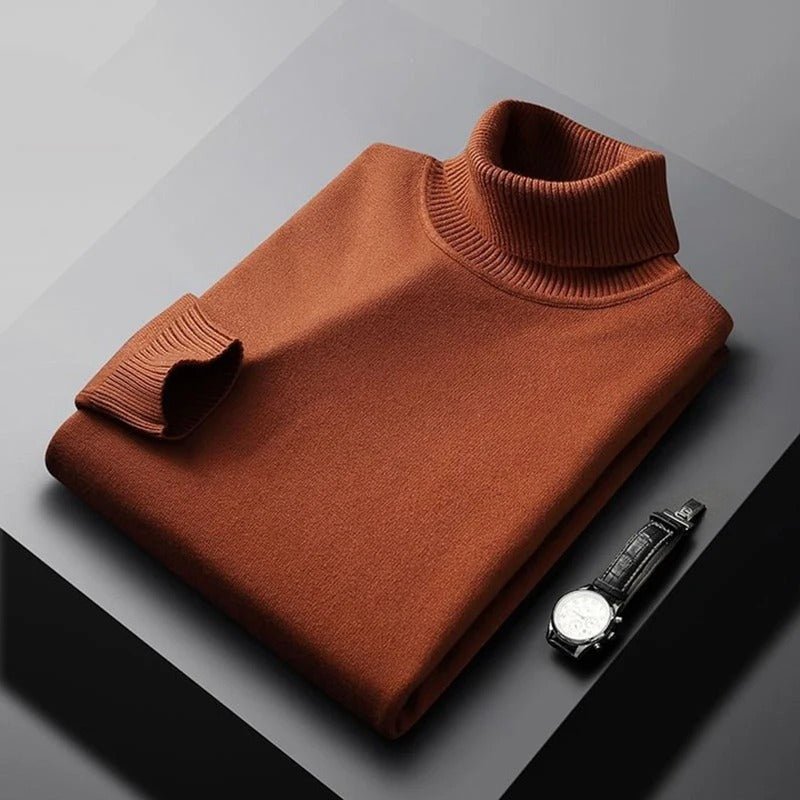 Pull Col Roulé Homme Hiver en Mélange de Coton 5