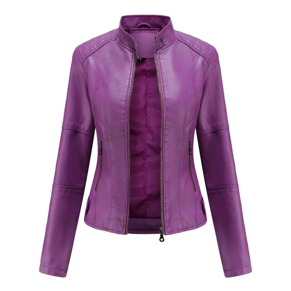 Veste de motard en cuir pour femmes