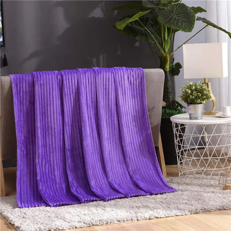 Couverture en flanelle rayée