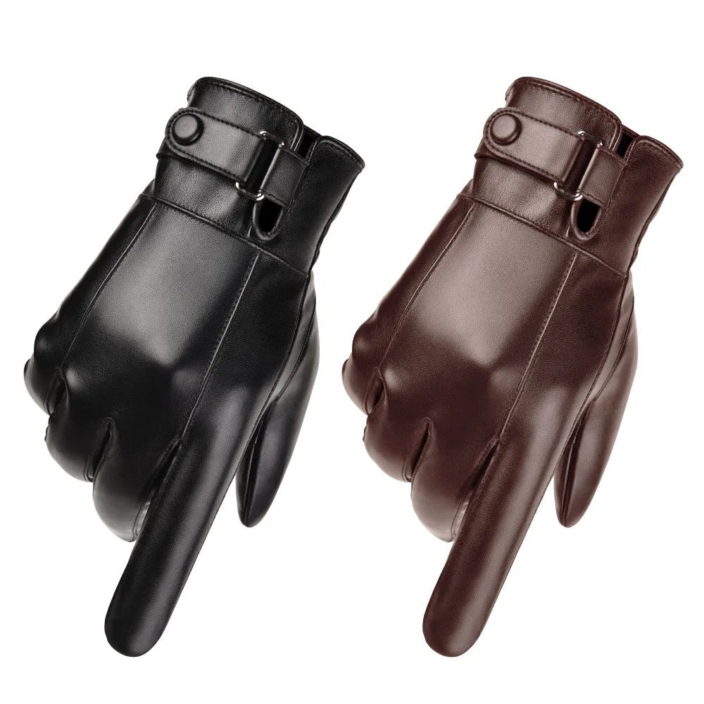 Gants d'hiver en cuir pour hommes
