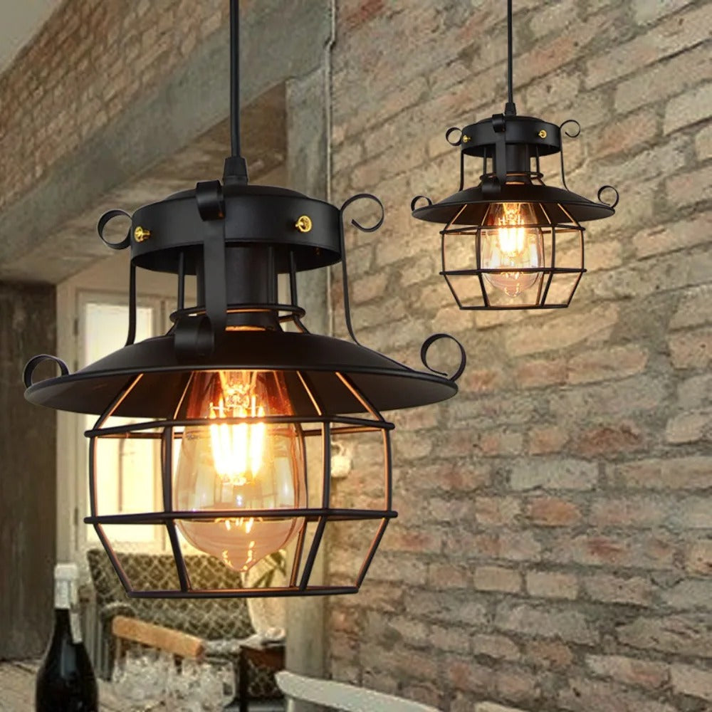 Lampe suspendue rétro industrielle