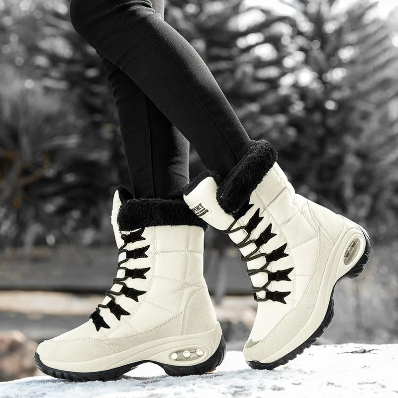 Bottes de neige imperméables à mi-mollet pour femmes