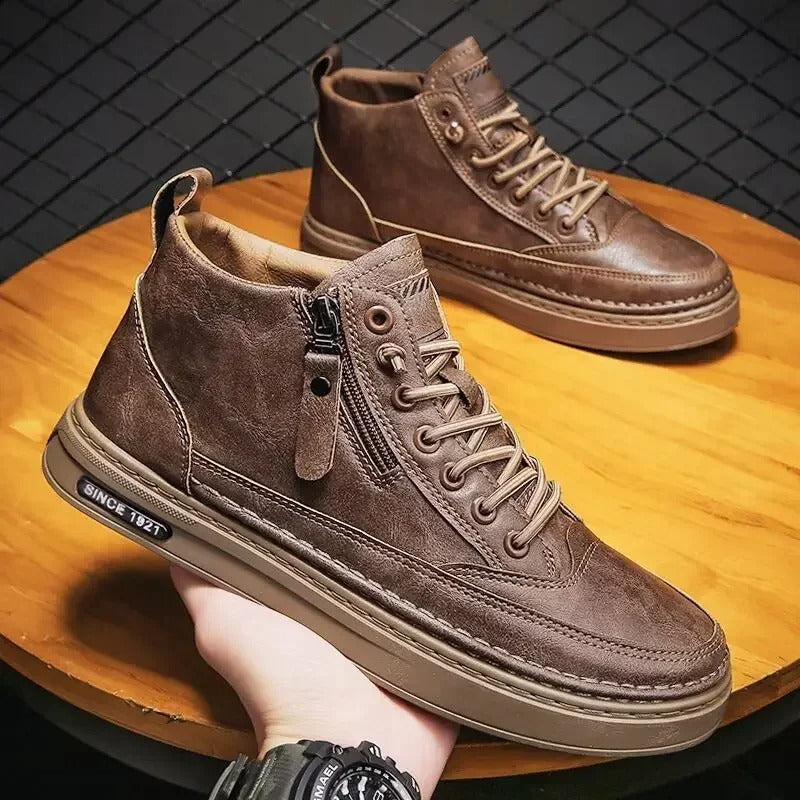 Bottes hautes en cuir pour hommes