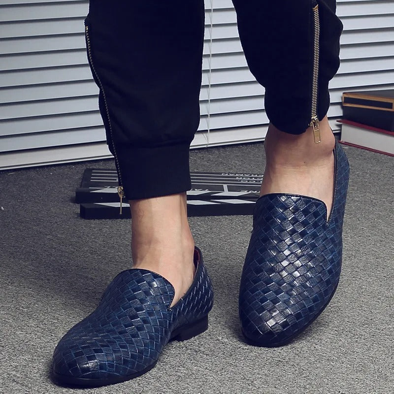 Chaussures en cuir tressé pour hommes