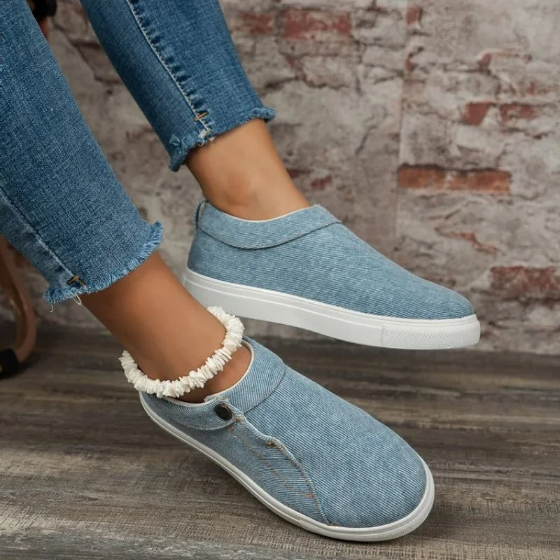 Chaussures plates en toile pour femmes