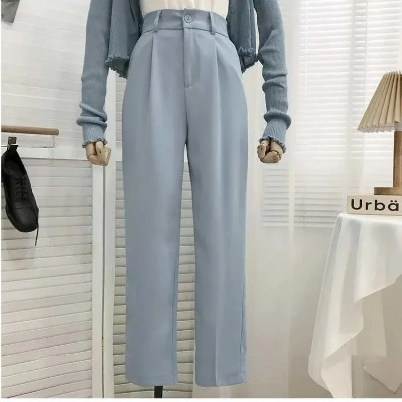 Pantalon élastique taille haute pour femmes