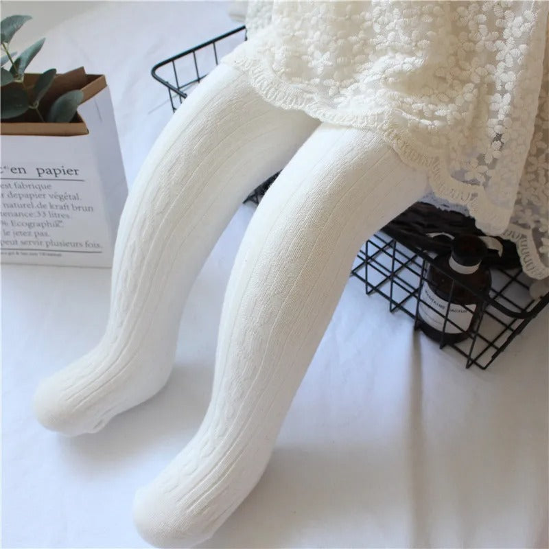 Collants en maille torsadée pour fille