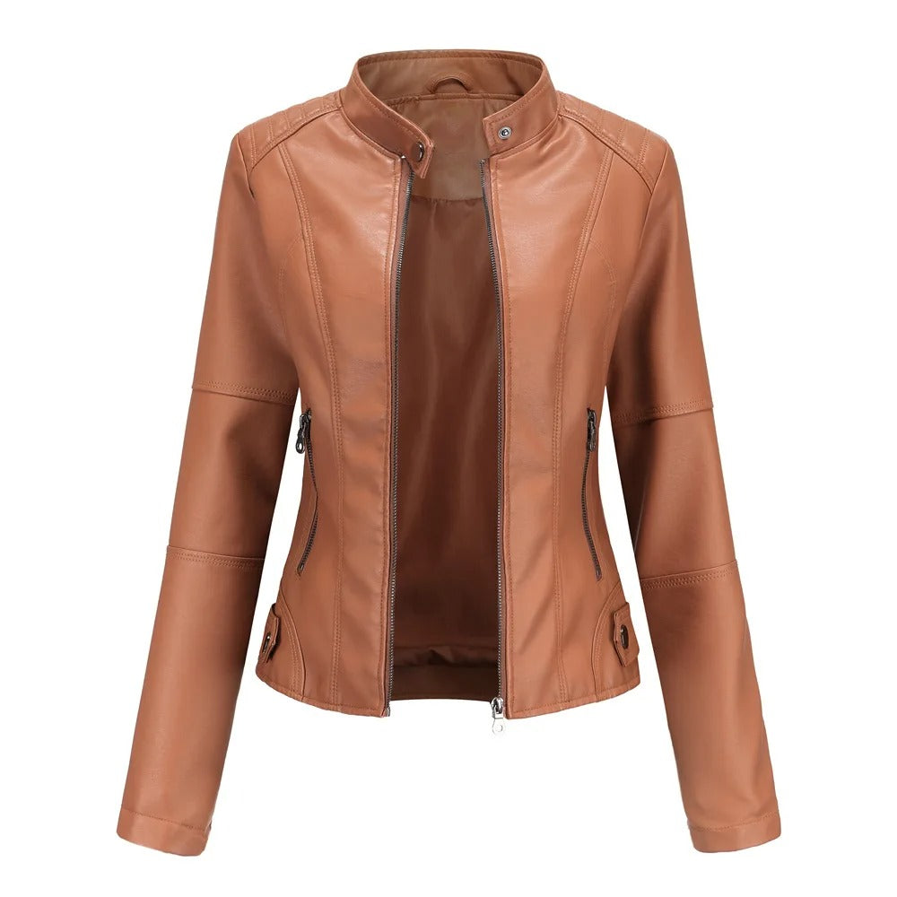 Veste de motard en cuir pour femmes