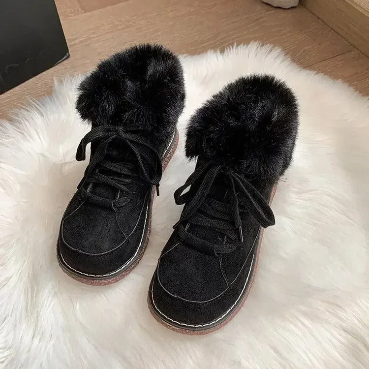 Bottines chaudes à lacets pour femmes