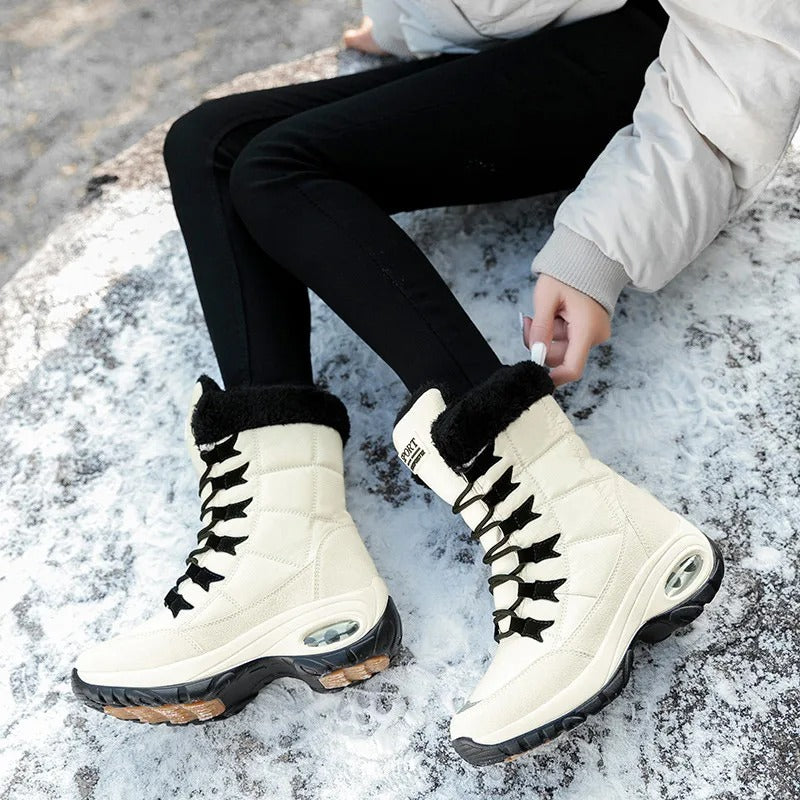 Bottes de neige imperméables à mi-mollet pour femmes