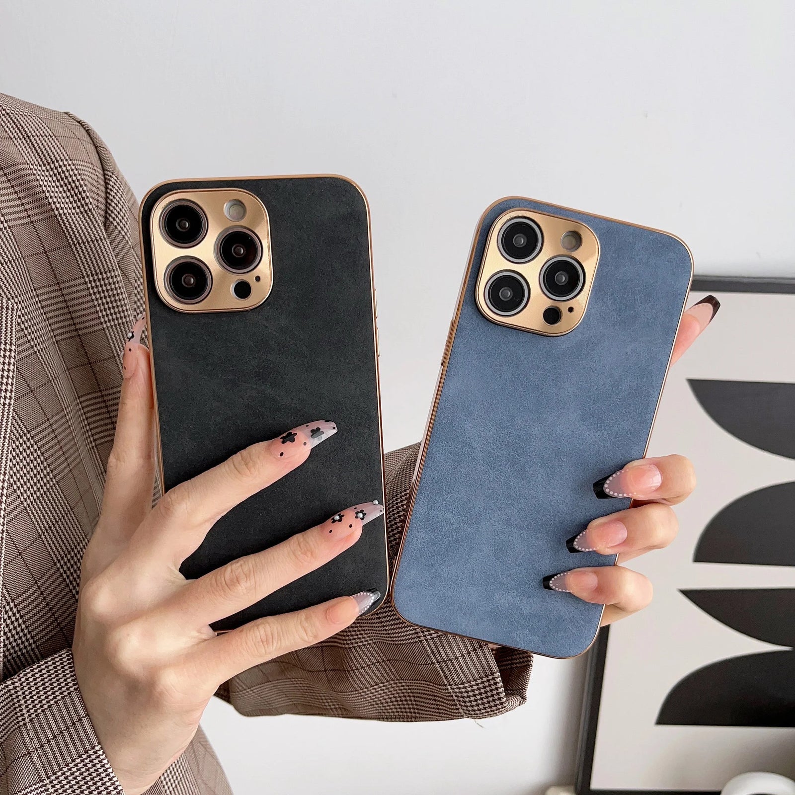 Étui de téléphone en cuir pour iPhone