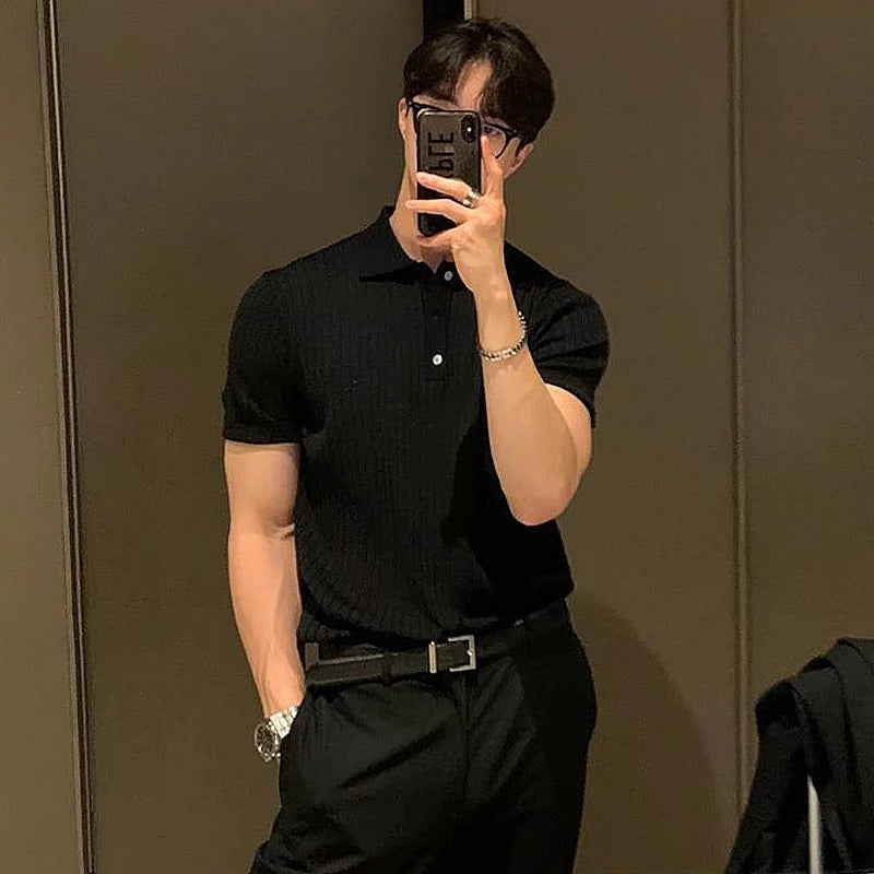 Polo rayé rétro pour hommes