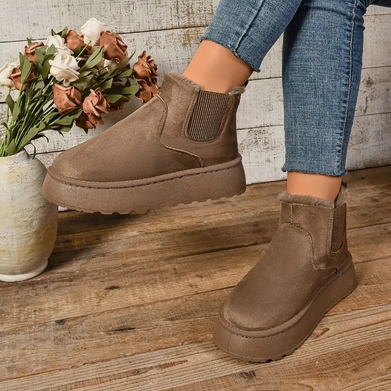 Bottines en peluche en fourrure pour femmes
