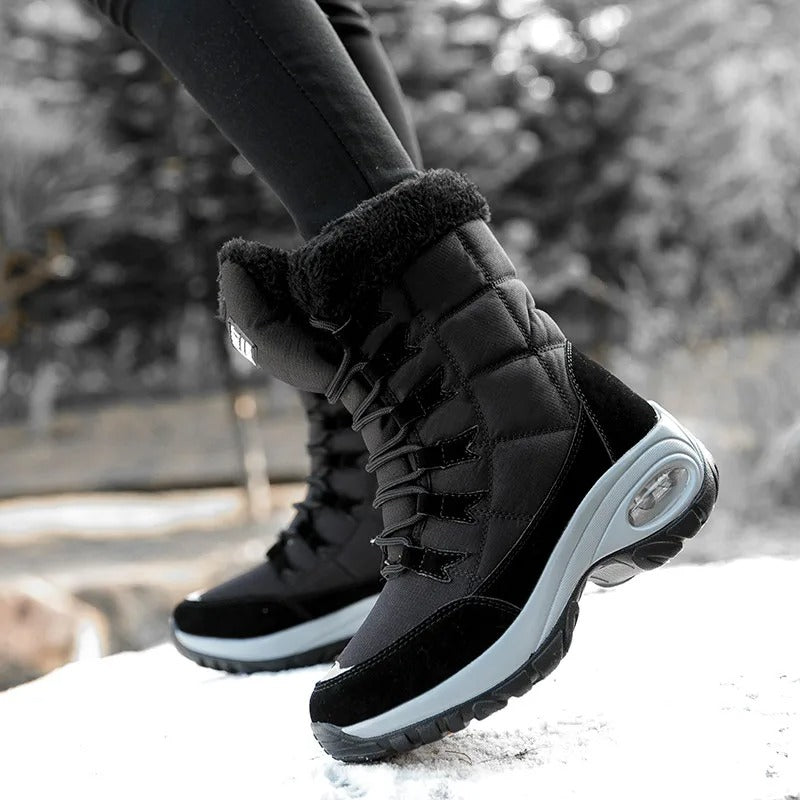 Bottes de neige imperméables à mi-mollet pour femmes