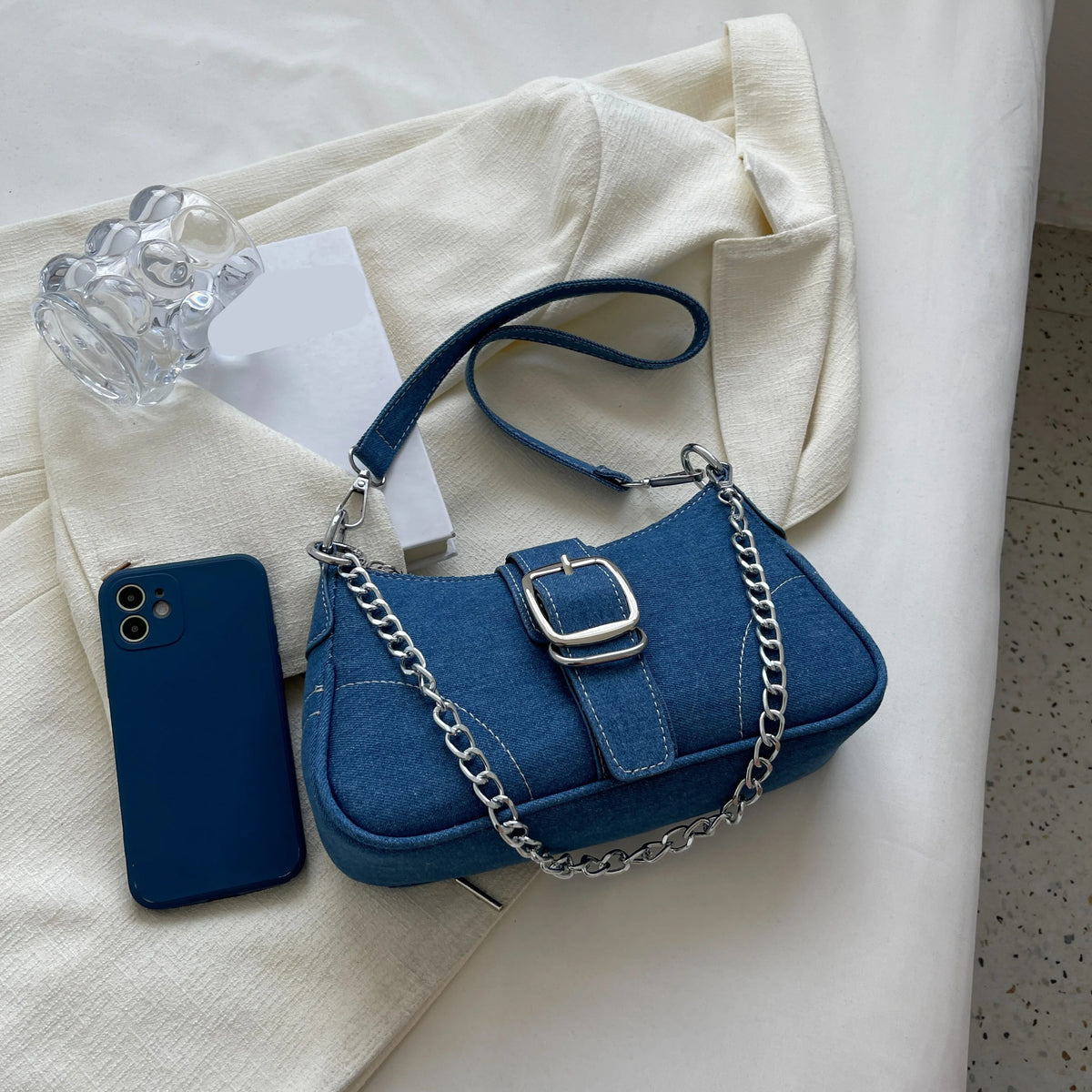 Sac à bandoulière en denim pour femmes