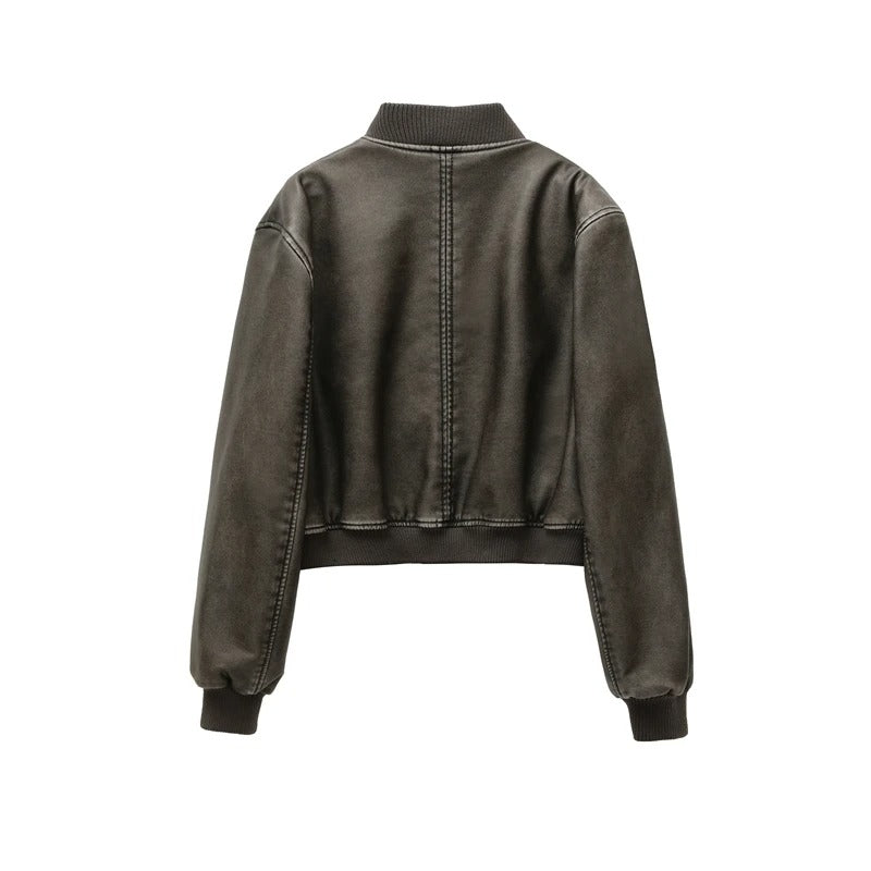 Veste de moto zippée pour femmes