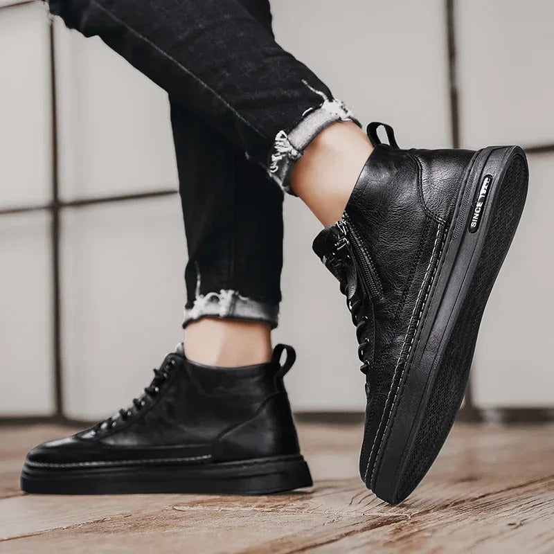 Bottes hautes en cuir pour hommes