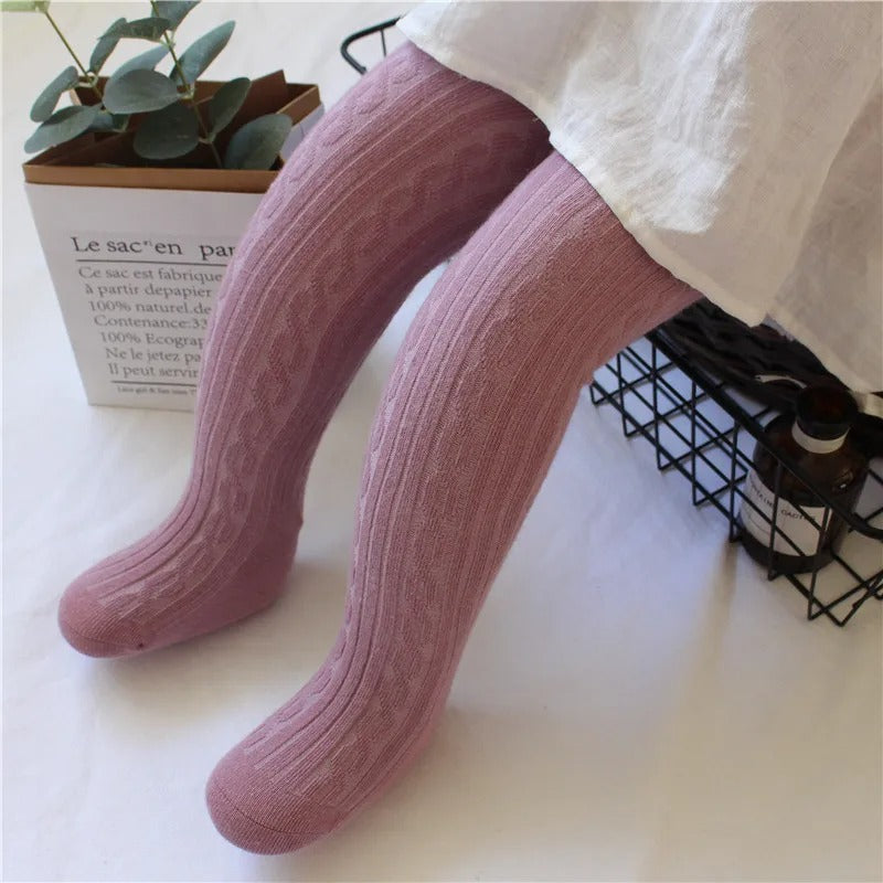 Collants en maille torsadée pour fille