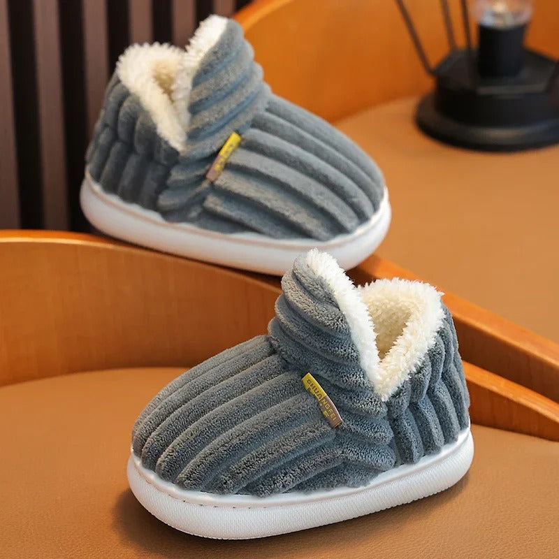 Chaussons en peluche antidérapants à semelle souple pour enfants