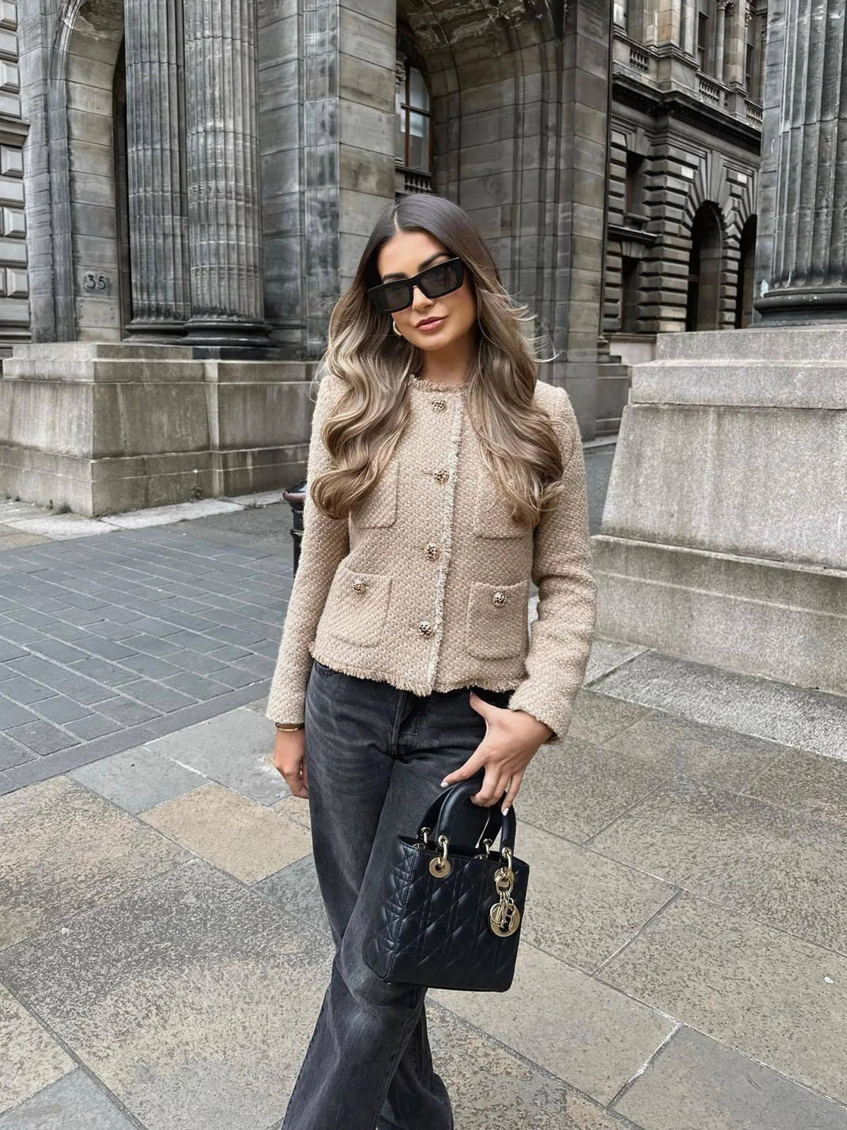 Veste courte en tweed pour femmes