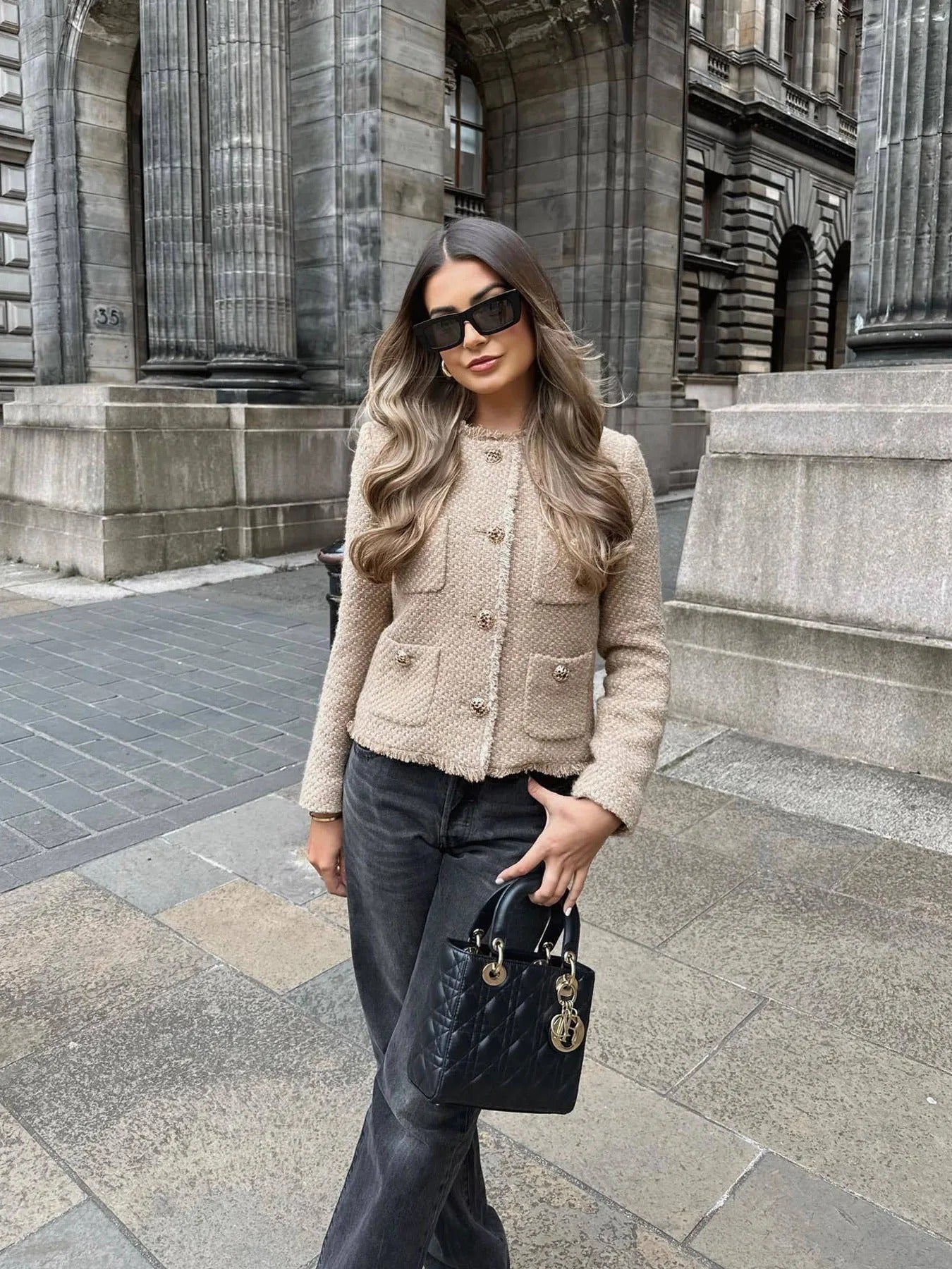 Veste courte en tweed pour femmes